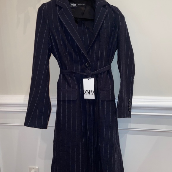 Limited edition navy wool pinstripe coat - Picture 9 of 9